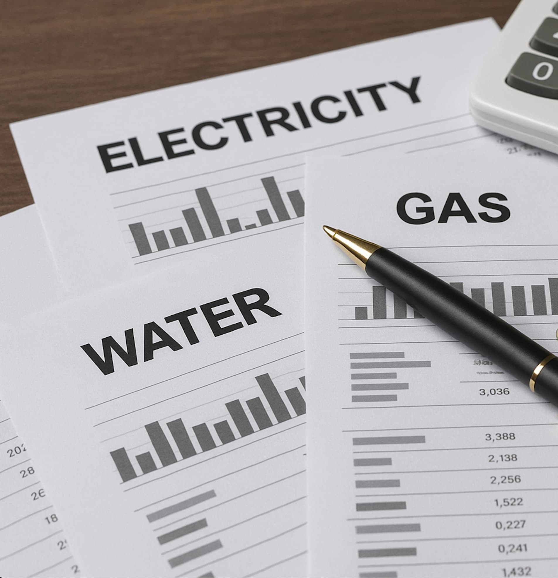 Utility cost allocation infographic showing automated billing process